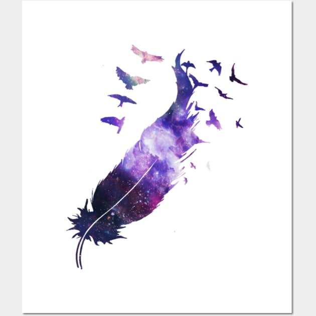 Galaxy Feather Wall Art by kecy128